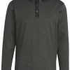 Men Adidas Shirts< Essentials Heathered Long Sleeve Polo Shirt - Black Melange