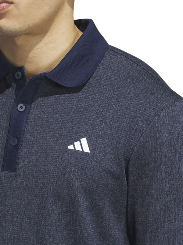 Men Adidas Shirts< Essentials Heathered Long Sleeve Polo Shirt - Collegiate Navy