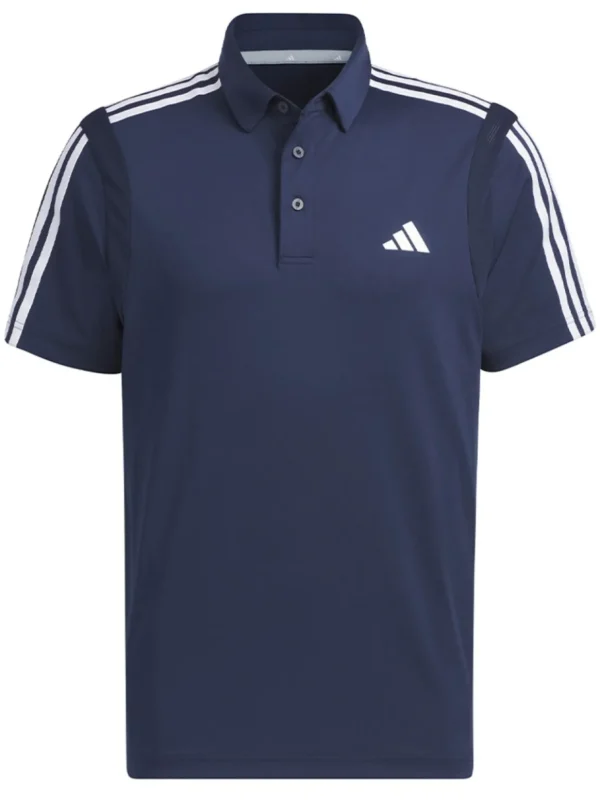 Men Adidas Shirts< Heat.Rdy 3-Stripe Short Sleeve Polo Shirt - Collegiate Navy