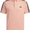 Men Adidas Shirts< Heat.Rdy 3-Stripe Short Sleeve Polo Shirt - Wonder Clay