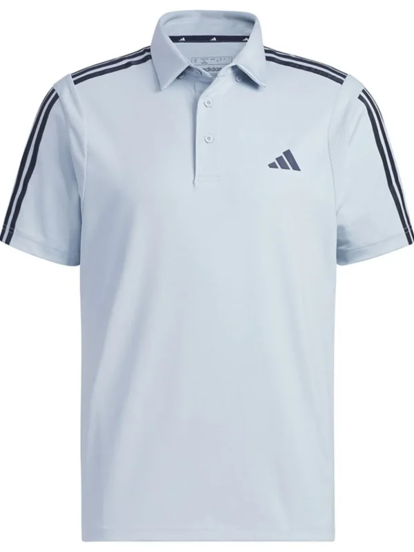 Men Adidas Shirts< Heat.Rdy 3-Stripe Short Sleeve Polo Shirt - Wonder Blue