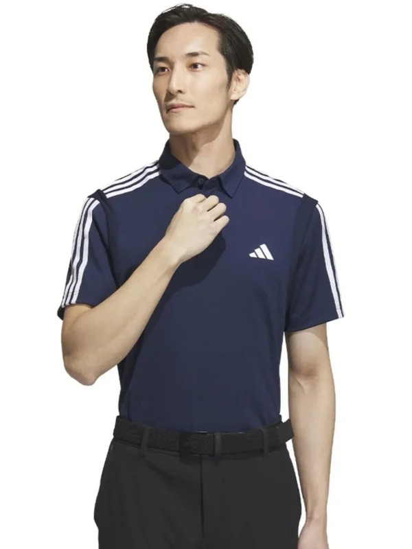 Men Adidas Shirts< Heat.Rdy 3-Stripe Short Sleeve Polo Shirt - Collegiate Navy