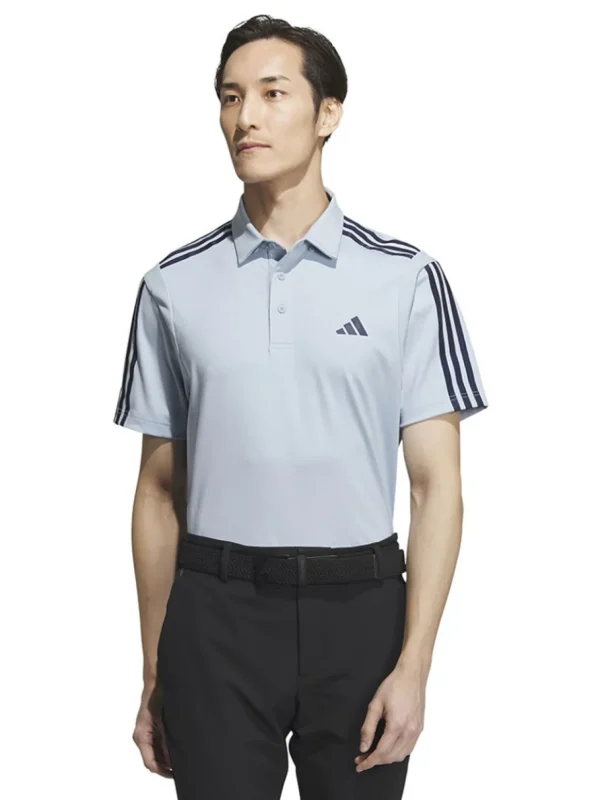 Men Adidas Shirts< Heat.Rdy 3-Stripe Short Sleeve Polo Shirt - Wonder Blue