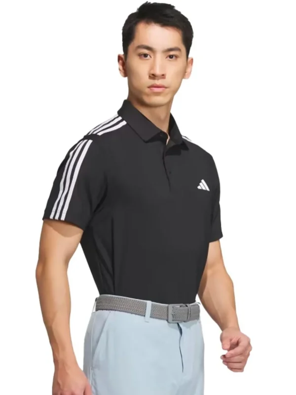 Men Adidas Shirts< Heat.Rdy 3-Stripe Short Sleeve Polo Shirt - Black