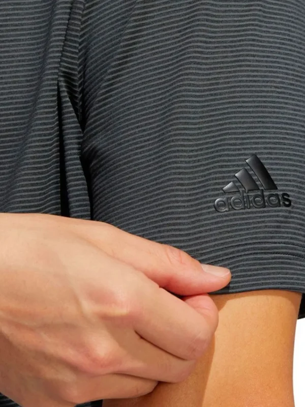 Men Adidas Shirts< Ottoman Stripe Polo Shirt - Black/Grey Six