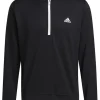 Men Adidas Jumpers< Quarter-Zip Pullover - Black/White