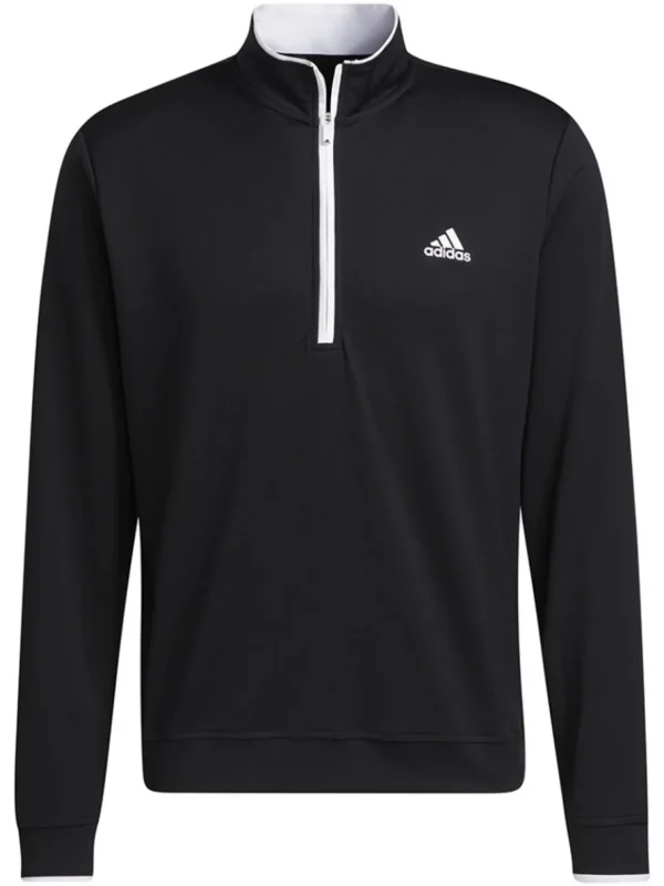 Men Adidas Jumpers< Quarter-Zip Pullover - Black/White