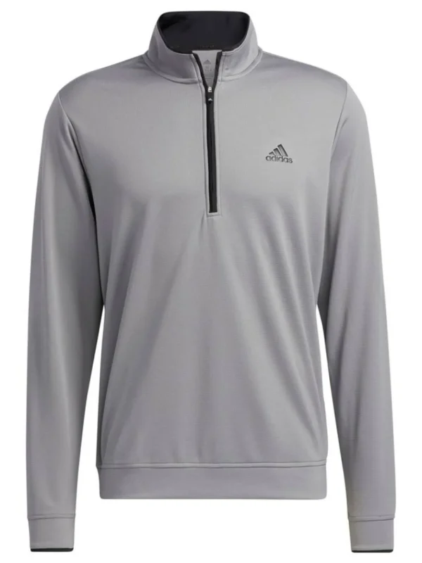 Men Adidas Jumpers< Quarter-Zip Pullover - Grey Three/Black