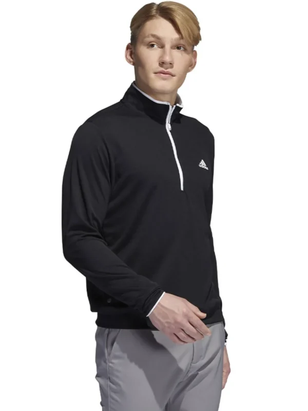 Men Adidas Jumpers< Quarter-Zip Pullover - Black/White