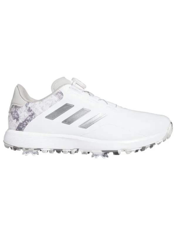 Men Adidas Mens Golf Shoes< S2G Boa Wide Shoes - Ftwr White/Medium Silver/Grey Two