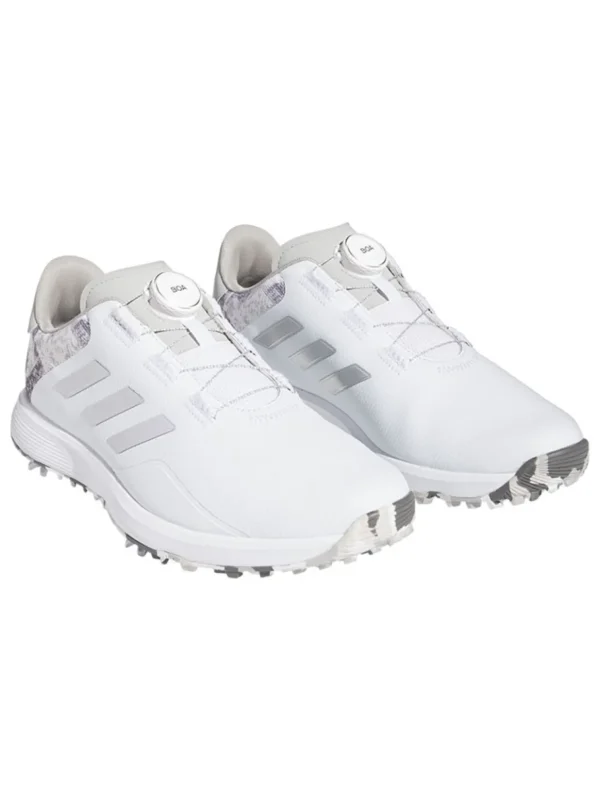 Men Adidas Mens Golf Shoes< S2G Boa Wide Shoes - Ftwr White/Medium Silver/Grey Two