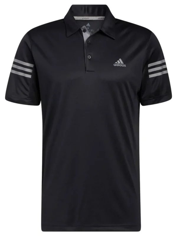 Men Adidas Shirts< 3-Stripe Polo Shirt - Black