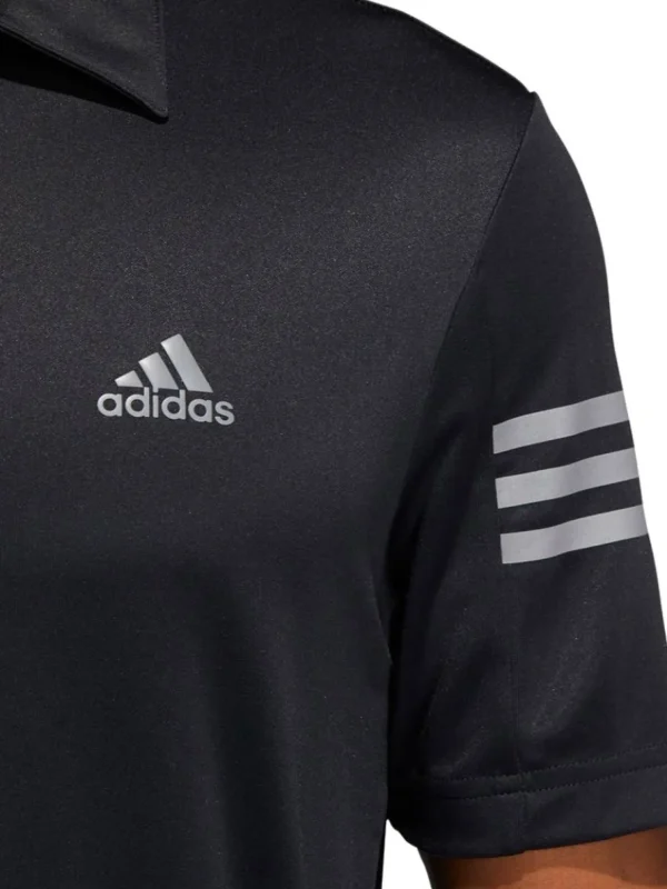 Men Adidas Shirts< 3-Stripe Polo Shirt - Black