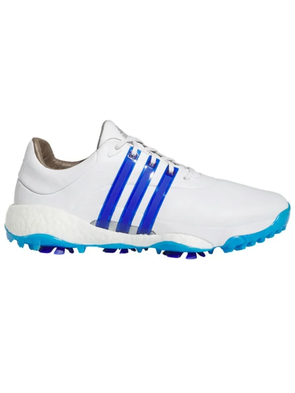 Men Adidas Mens Golf Shoes< Tour360 22 Golf Shoes - Ftwr White/Lucid Blue/Silver Met.