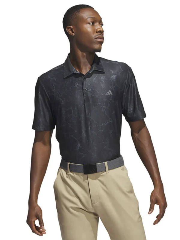 Men Adidas Shirts< Ultimate365 Print Polo Shirt - Black