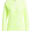 Women Adidas Shirts< Women'S Essentials Long Sleeve Printed Mock Polo Shirt - Lucid Lemon