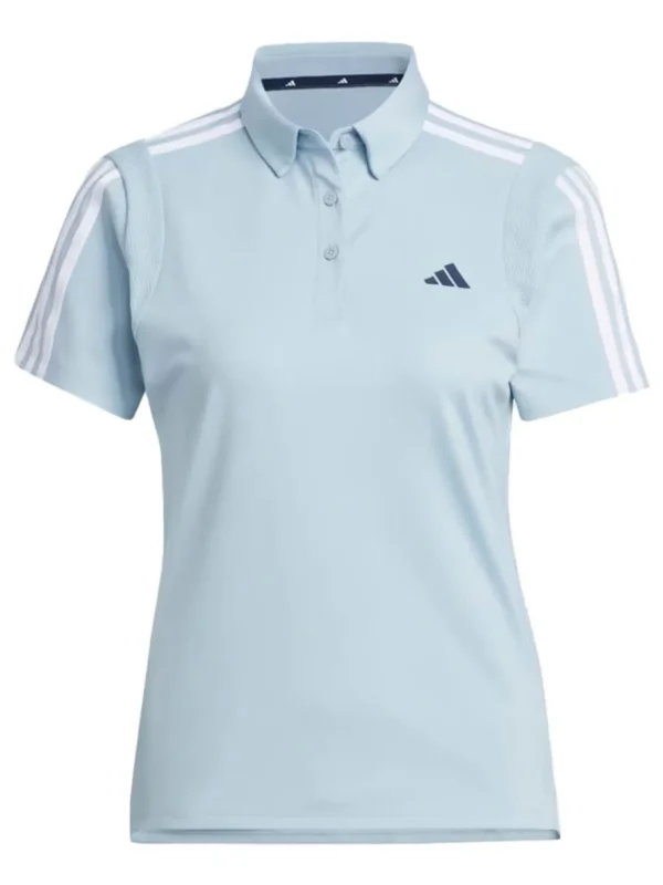 Women Adidas Shirts< Women'S Heat.Rdy 3-Stripes Short Sleeve Polo Shirt - Wonder Blue