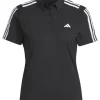 Women Adidas Shirts< Women'S Heat.Rdy 3-Stripes Short Sleeve Polo Shirt - Black