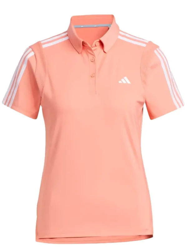 Women Adidas Shirts< Women'S Heat.Rdy 3-Stripes Short Sleeve Polo Shirt - Wonder Clay