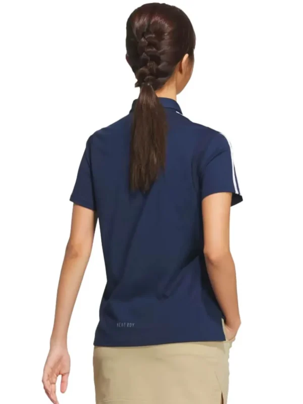 Women Adidas Shirts< Women'S Heat.Rdy 3-Stripes Short Sleeve Polo Shirt - Collegiate Navy