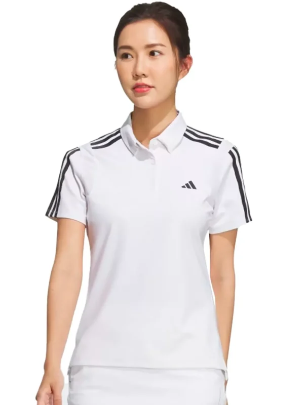 Women Adidas Shirts< Women'S Heat.Rdy 3-Stripes Short Sleeve Polo Shirt - White