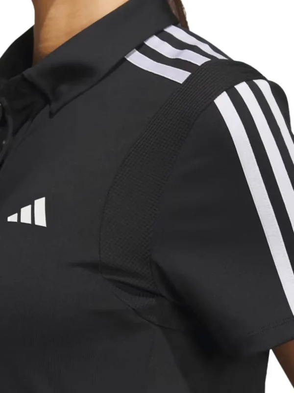 Women Adidas Shirts< Women'S Heat.Rdy 3-Stripes Short Sleeve Polo Shirt - Black