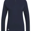 Women Adidas Shirts< Women'S Quarter-Zip Long Sleeve Golf Polo Shirt - Collegiate Navy