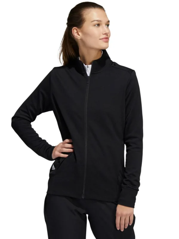 Women Adidas Jumpers< Women'S Textured Full-Zip Jacket - Black