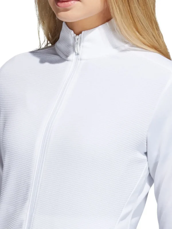 Women Adidas Jumpers< Women'S Textured Full-Zip Jacket - White