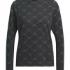 Women Adidas Shirts< Women'S Ultimate365 Tour Monogram Mock Neck Long-Sleeve Top - Black