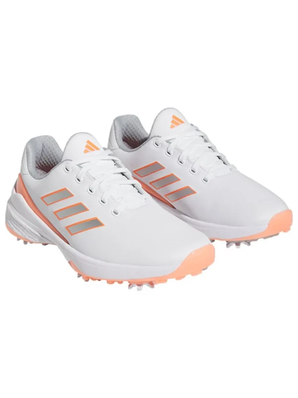 Women Adidas Womens Golf Shoes< Women'S Zg23 Lightstrike Golf Shoes - Ftwr White/Silver Met./Coral Fusion