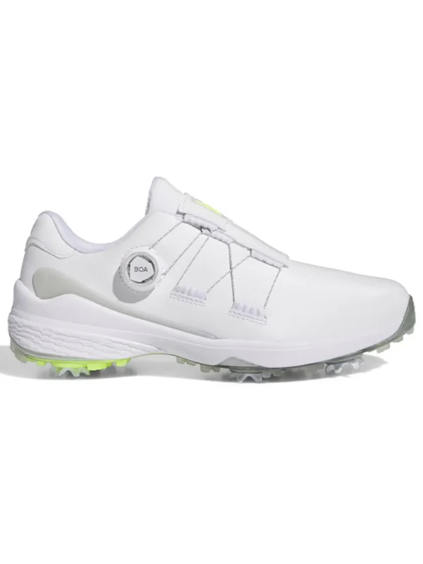 Men Adidas Mens Golf Shoes< Zg23 Boa Lightstrike Golf Shoes - Cloud White/Silver Metallic/Lucid Lemon