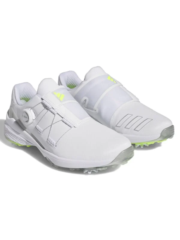 Men Adidas Mens Golf Shoes< Zg23 Boa Lightstrike Golf Shoes - Cloud White/Silver Metallic/Lucid Lemon