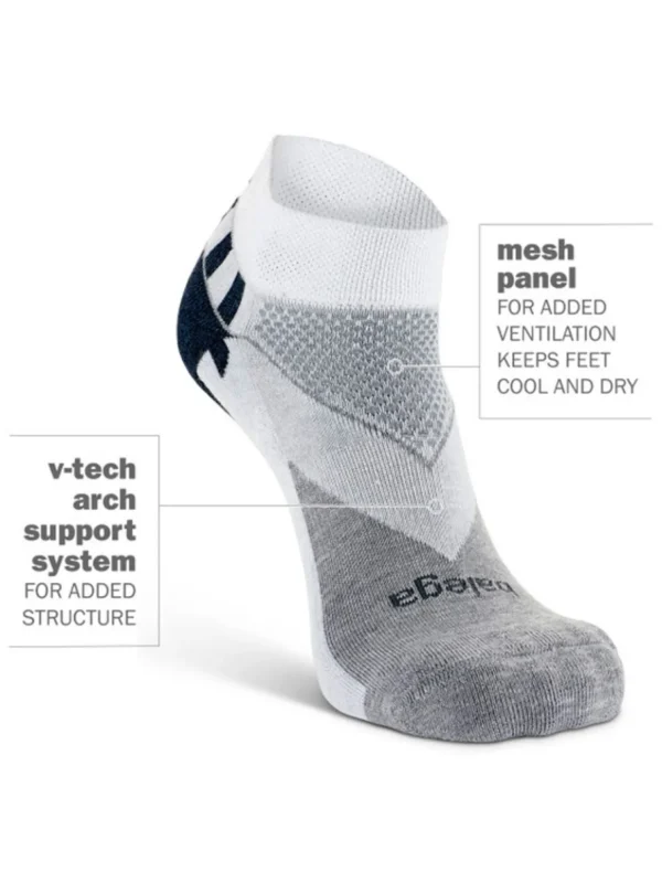 Balega Socks< Enduro V-Tech Low Cut Socks - White/Midgrey