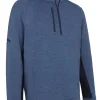 Men Callaway Jumpers< Heather Stripe Fleece Back 1/4 Zip - Dark Navy Heather