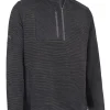 Men Callaway Jumpers< Heather Stripe Fleece Back 1/4 Zip - Black Heather