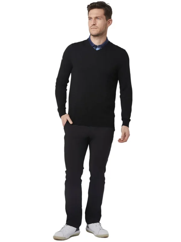 Men Callaway Jumpers< V-Neck Merino Sweater - Black Onyx