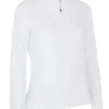 Women Callaway Shirts< Women'S 1/4 Zip Chev Front Seams Top - Brilliant White