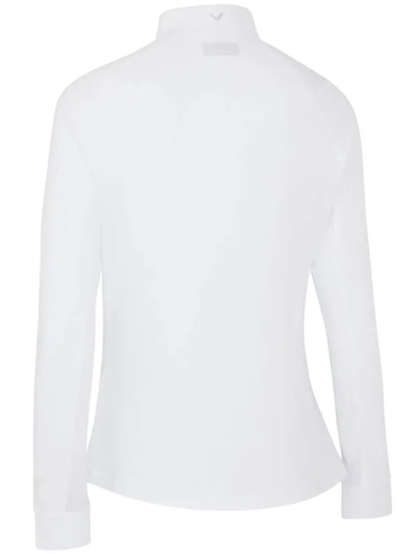 Women Callaway Shirts< Women'S 1/4 Zip Chev Front Seams Top - Brilliant White