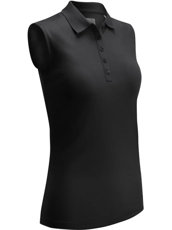 Women Callaway Shirts< Women'S Sleeveless Knit Polo - Caviar