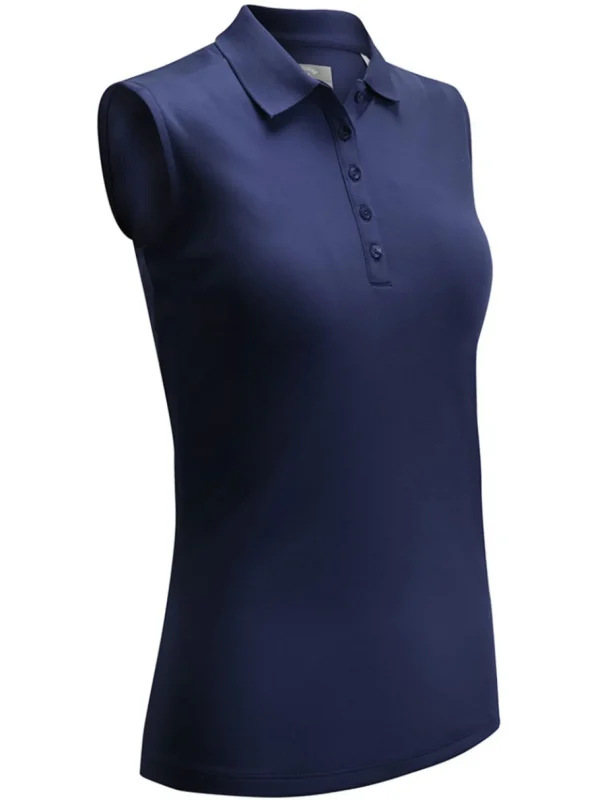 Women Callaway Shirts< Women'S Sleeveless Knit Polo - Peacoat