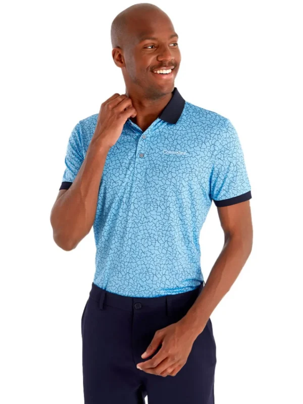 Men Calvin Klein Shirts< Fracture Print Polo - Boy Blue