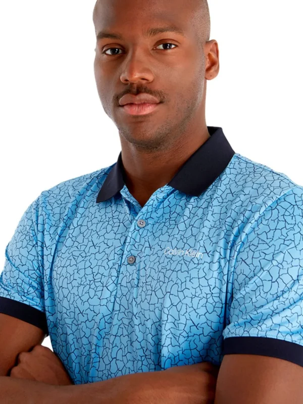 Men Calvin Klein Shirts< Fracture Print Polo - Boy Blue