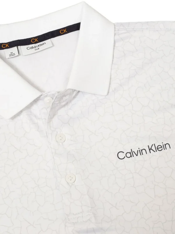 Men Calvin Klein Shirts< Fracture Print Polo - White/Pulse Silver