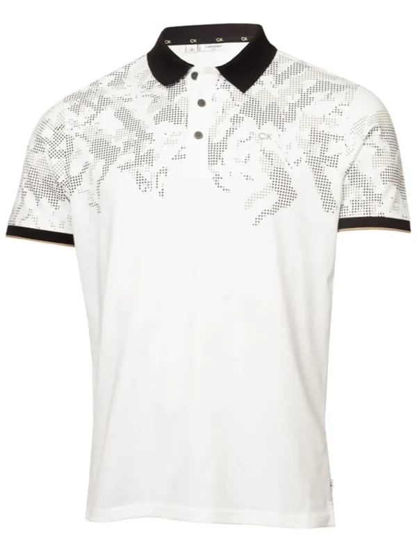 Men Calvin Klein Shirts< Nashua Printed Polo - White/Black