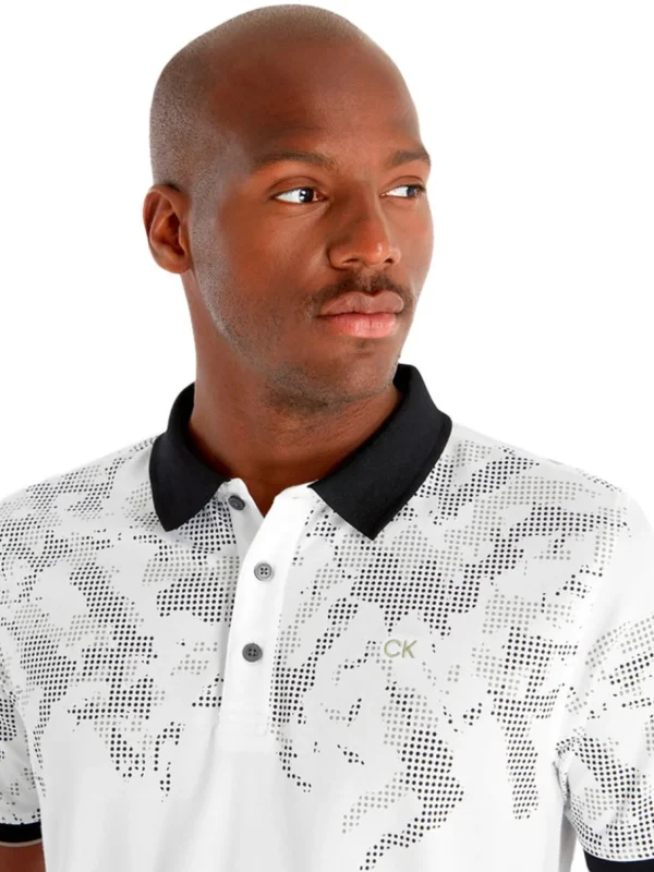 Men Calvin Klein Shirts< Nashua Printed Polo - White/Black