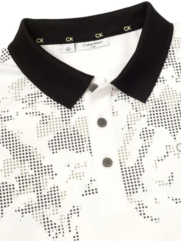 Men Calvin Klein Shirts< Nashua Printed Polo - White/Black