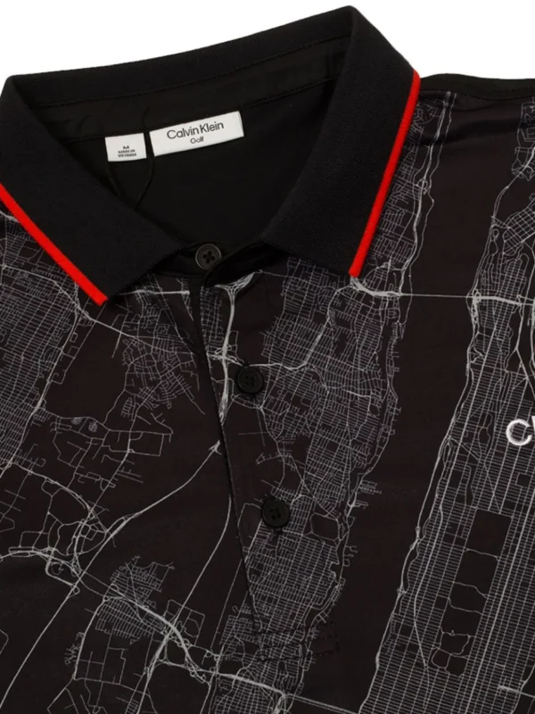 Men Calvin Klein Shirts< Nyc Print Polo - Black