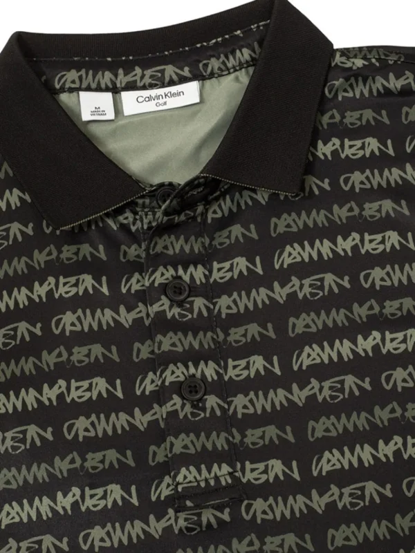 Men Calvin Klein Shirts< Signature Polo - Black/Cameo Green