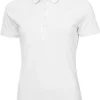 Women Calvin Klein Shirts< W Performance Cotton Pique Polo - White